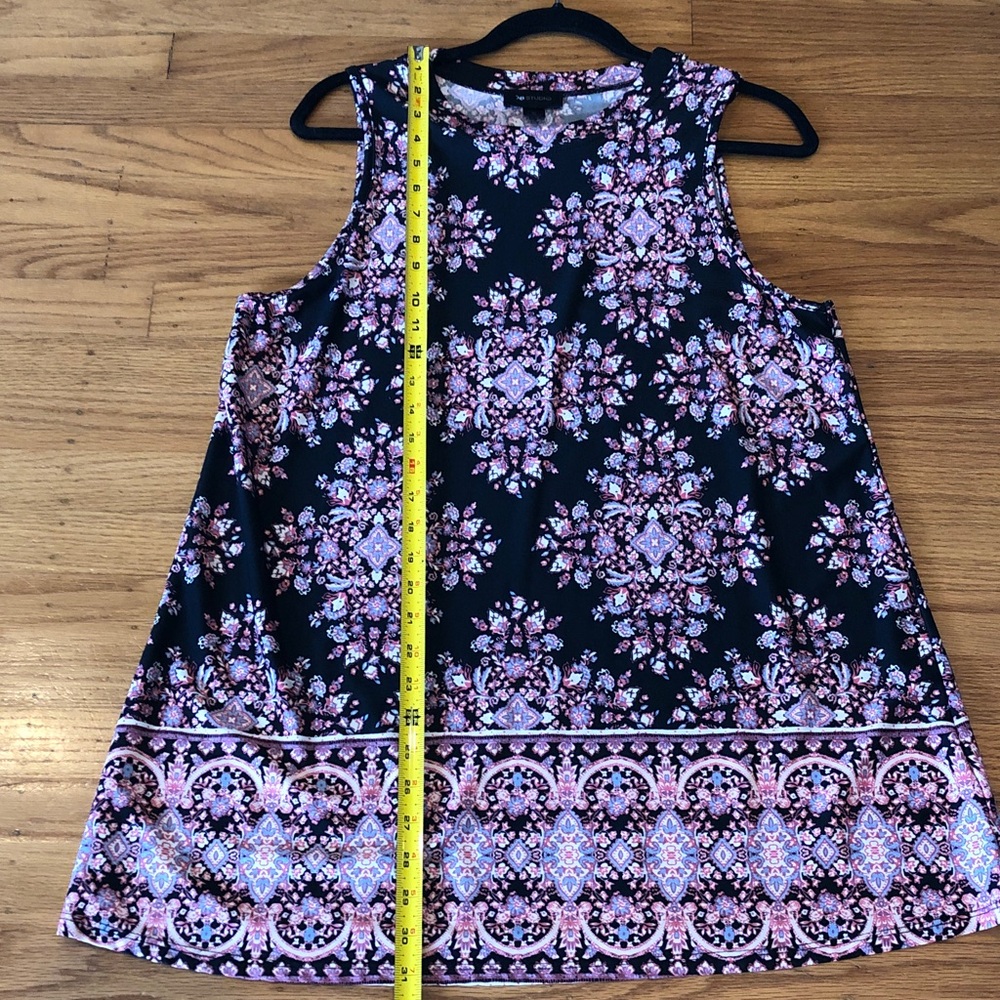 AB Studio Black Tank with Pink Medallion Floral Print - Picture 6 of 8
